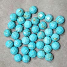 08MM FACETED ROUND CABOCHON STABILIZED TQ(10PCS/BAG)